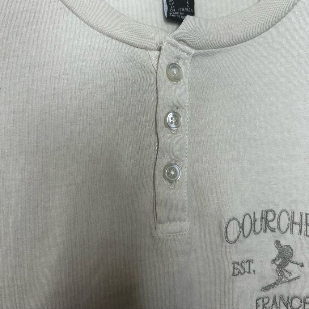 Forever 21 Courchevel France Ski Henley Long Sleeve Top Size L - Picture 5 of 6